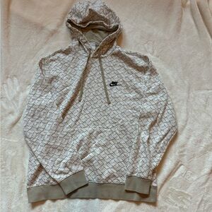 Nike Tan and White Patterned Hoodie